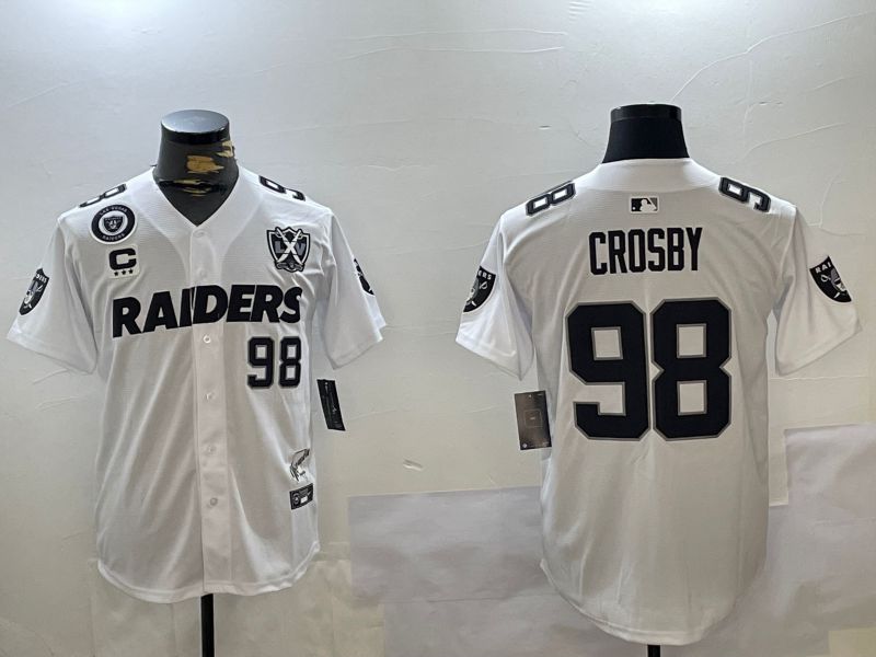 Men Oakland Raiders #98 Crosby White five generations 2024 Nike Limited NFL Jersey style 1->customized nhl jersey->Custom Jersey